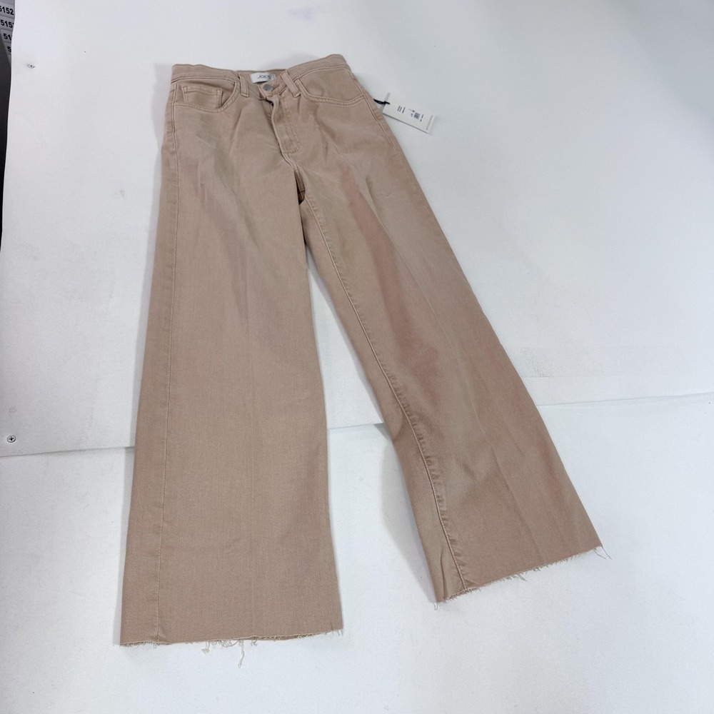 Joe's The Blake Jeans Womens 25 Beige Cropped Wide Leg Raw Hem Stretch